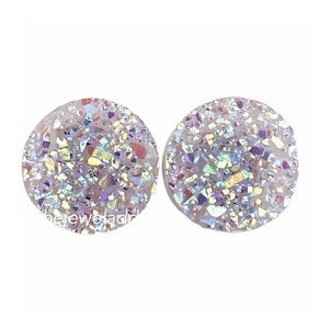 3 for 15🎀light Lavender faux titanium druzy studs